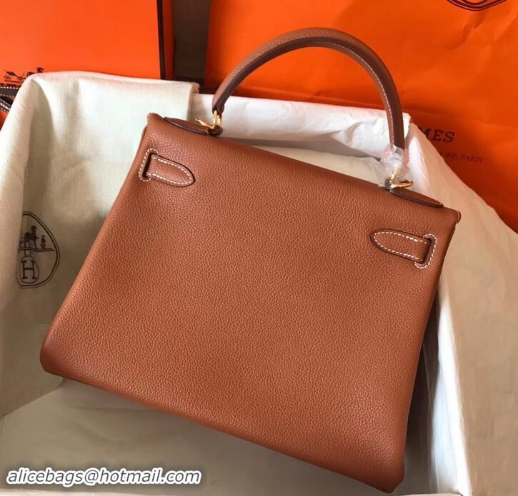 Stylish Hermes Kelly 28cm Bag In Original togo Leather With Gold/Sliver Hardware 600920 camel