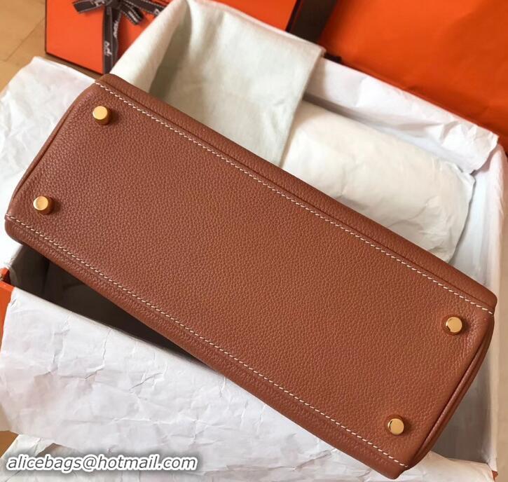 Stylish Hermes Kelly 28cm Bag In Original togo Leather With Gold/Sliver Hardware 600920 camel