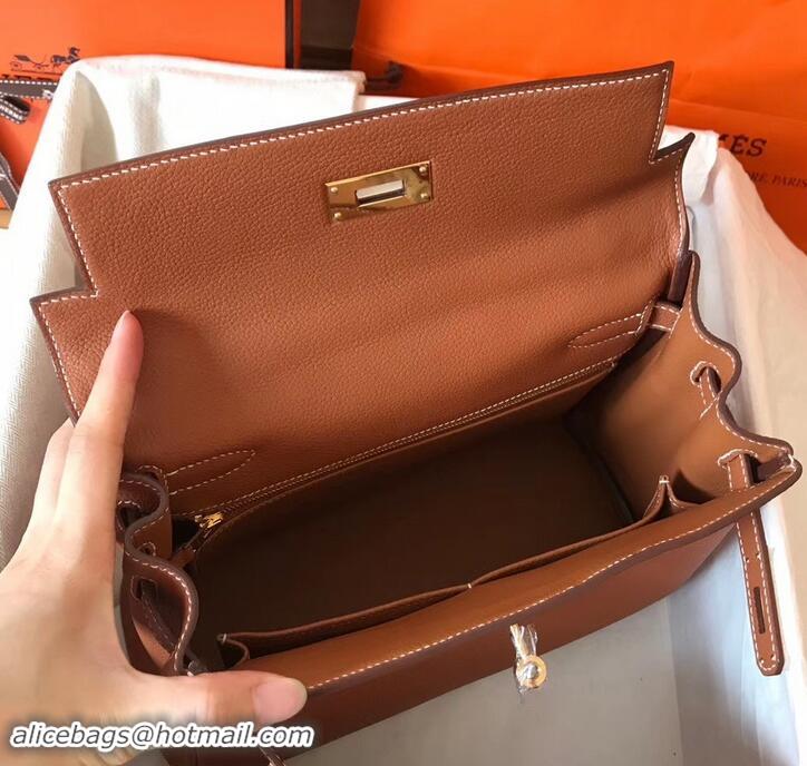 Stylish Hermes Kelly 28cm Bag In Original togo Leather With Gold/Sliver Hardware 600920 camel