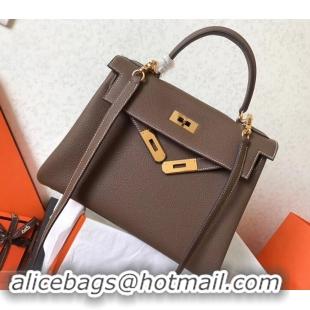 Practical Hermes Kelly 28cm Bag In Original togo Leather With Gold/Sliver Hardware 600920 elephant gray