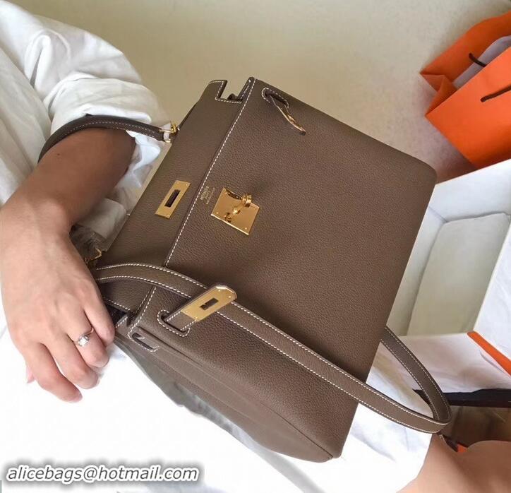 Practical Hermes Kelly 28cm Bag In Original togo Leather With Gold/Sliver Hardware 600920 elephant gray