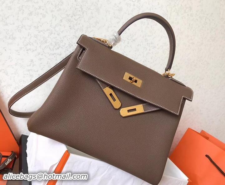 Practical Hermes Kelly 28cm Bag In Original togo Leather With Gold/Sliver Hardware 600920 elephant gray