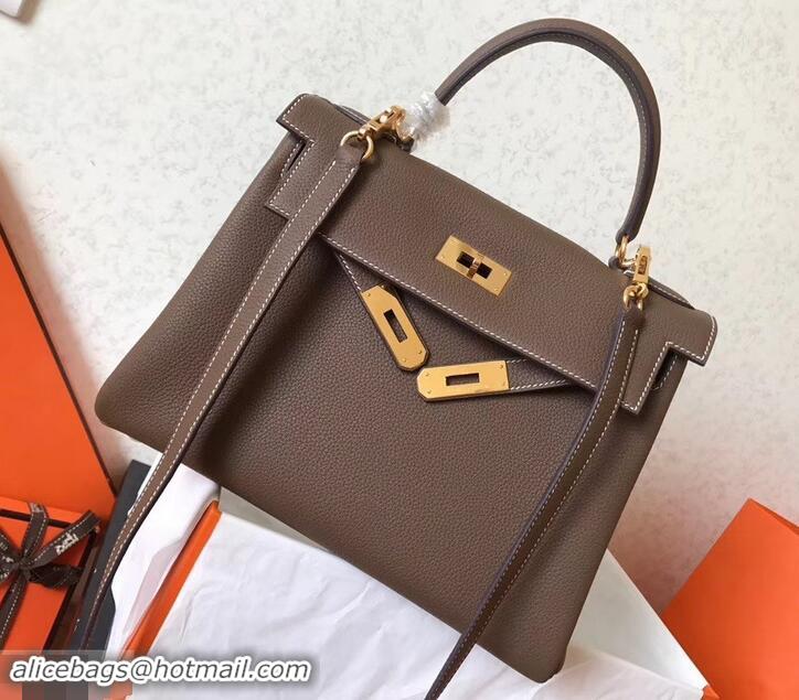 Practical Hermes Kelly 28cm Bag In Original togo Leather With Gold/Sliver Hardware 600920 elephant gray