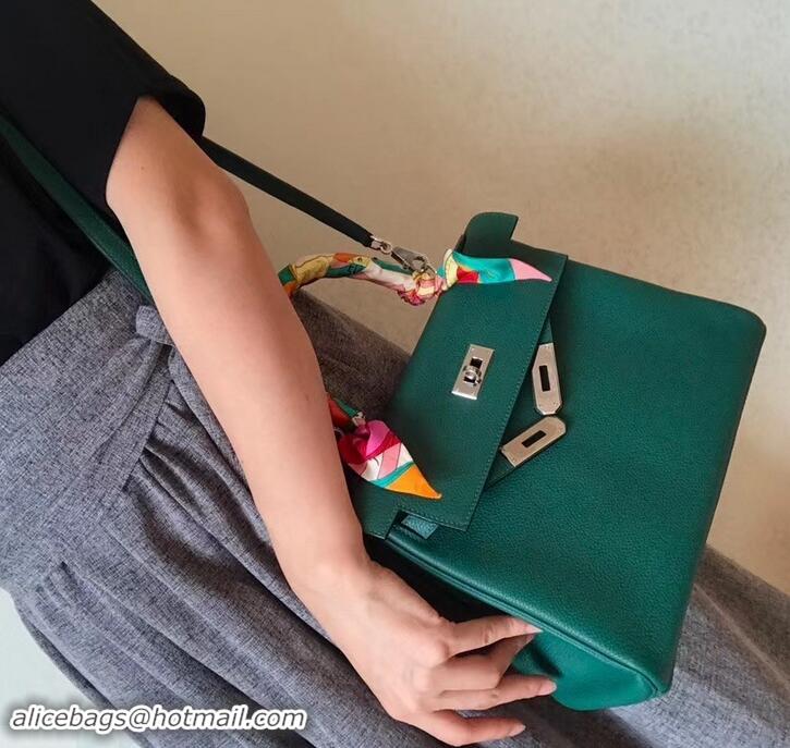 Luxury Hermes Kelly 28cm Bag In Original togo Leather With Gold/Sliver Hardware 600920 Malachite