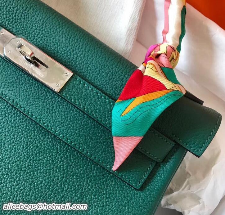 Luxury Hermes Kelly 28cm Bag In Original togo Leather With Gold/Sliver Hardware 600920 Malachite