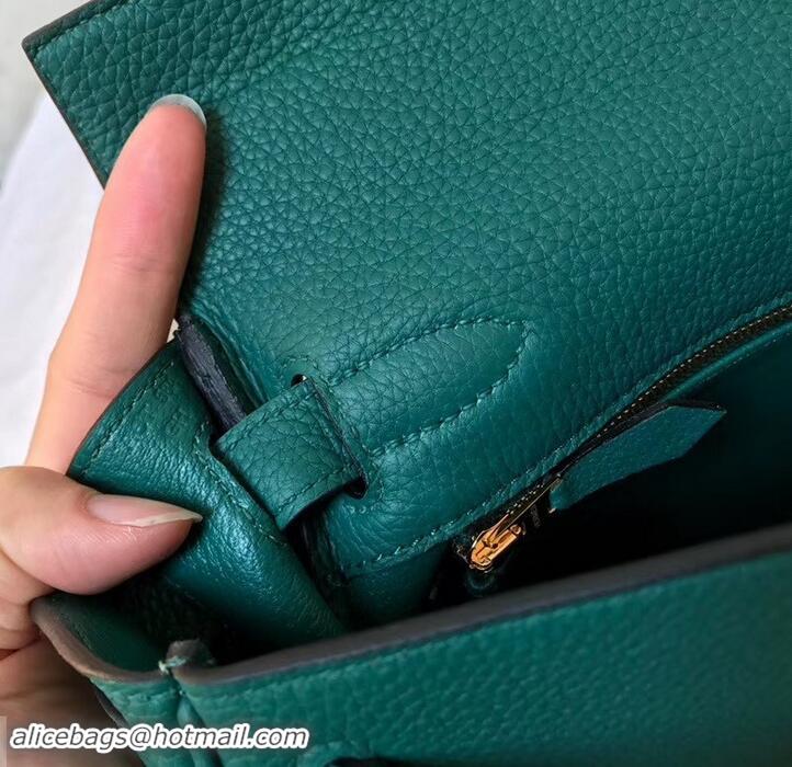 Luxury Hermes Kelly 28cm Bag In Original togo Leather With Gold/Sliver Hardware 600920 Malachite