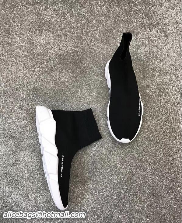 Low Price Balenciaga Knit Sock Speed Trainers Sneakers B92901 Black/White 2019