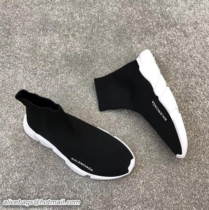 Low Price Balenciaga Knit Sock Speed Trainers Sneakers B92901 Black/White 2019