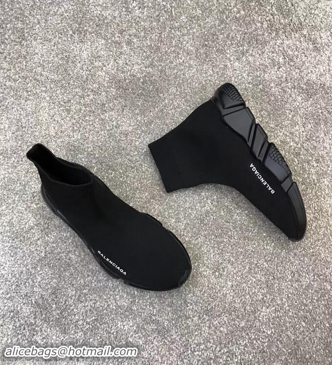 Super Quality Balenciaga Knit Sock Speed Trainers Sneakers B92902 All Black 2019