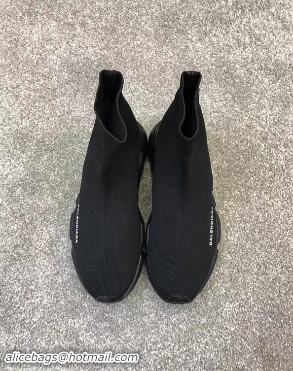 Super Quality Balenciaga Knit Sock Speed Trainers Sneakers B92902 All Black 2019