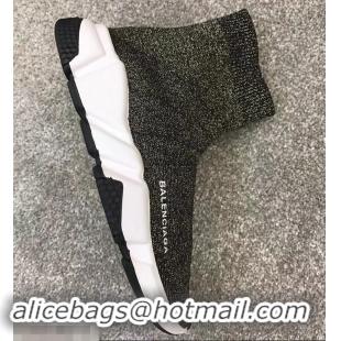 Buy Balenciaga Knit Sock Speed Trainers Sneakers B92904 Silver Green 2019