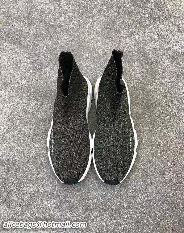 Buy Balenciaga Knit Sock Speed Trainers Sneakers B92904 Silver Green 2019