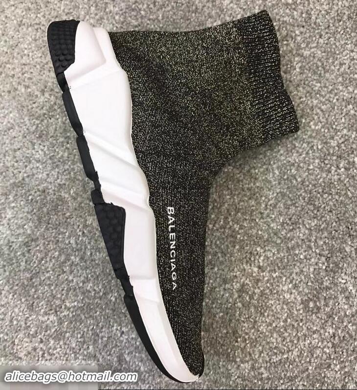 Buy Balenciaga Knit Sock Speed Trainers Sneakers B92904 Silver Green 2019