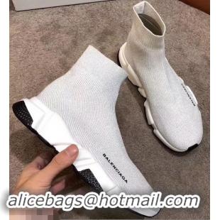 Best Price Balenciaga Knit Sock Speed Trainers Sneakers B92901 Line Creamy 2019