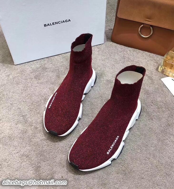 Affordable Price Balenciaga Knit Sock Speed Trainers Sneakers B92903 Line Date Red 2019