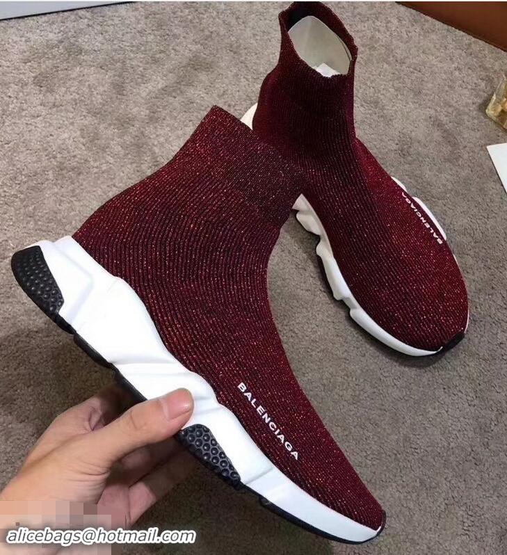 Affordable Price Balenciaga Knit Sock Speed Trainers Sneakers B92903 Line Date Red 2019