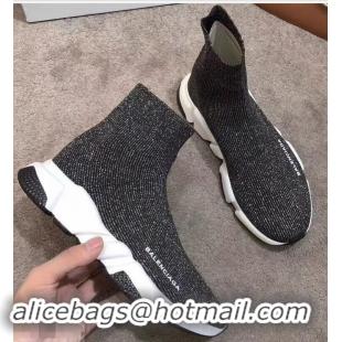 Low Price Balenciaga Knit Sock Speed Trainers Sneakers B92904 Line Silver Gray 2019