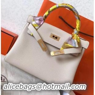 Duplicate Hermes Kelly 28cm Bag In Original togo Leather With Gold/Sliver Hardware 600920 off white