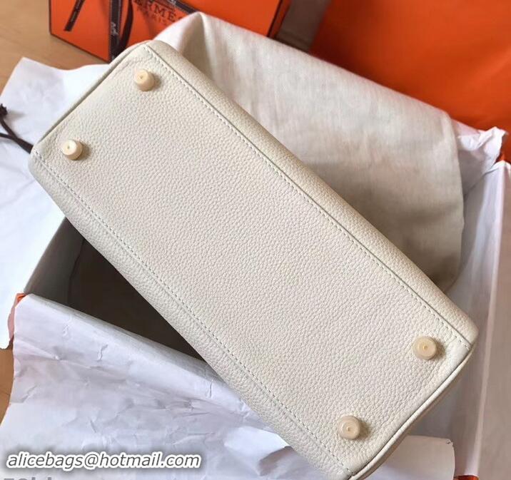 Duplicate Hermes Kelly 28cm Bag In Original togo Leather With Gold/Sliver Hardware 600920 off white