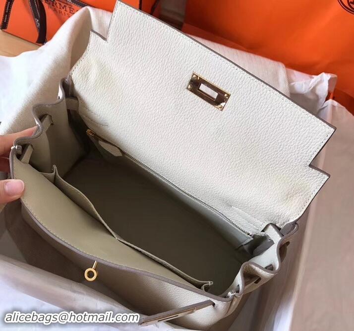 Duplicate Hermes Kelly 28cm Bag In Original togo Leather With Gold/Sliver Hardware 600920 off white