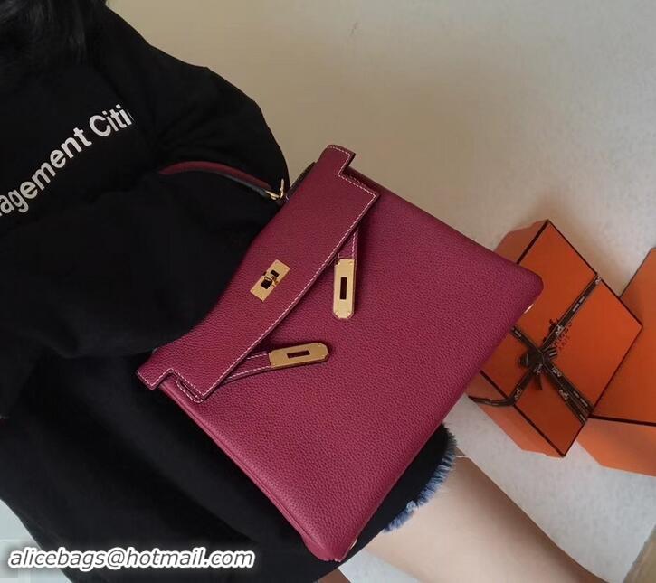 Elegant Hermes Kelly 28cm Bag In Original togo Leather With Gold/Sliver Hardware 600920 burgundy