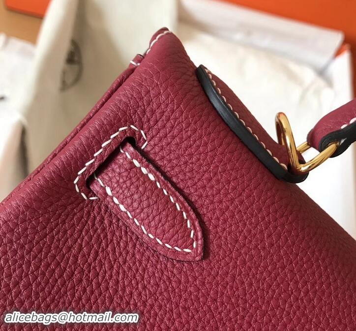 Elegant Hermes Kelly 28cm Bag In Original togo Leather With Gold/Sliver Hardware 600920 burgundy