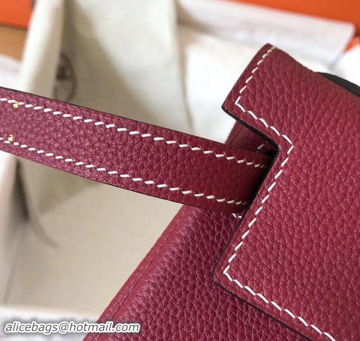 Elegant Hermes Kelly 28cm Bag In Original togo Leather With Gold/Sliver Hardware 600920 burgundy