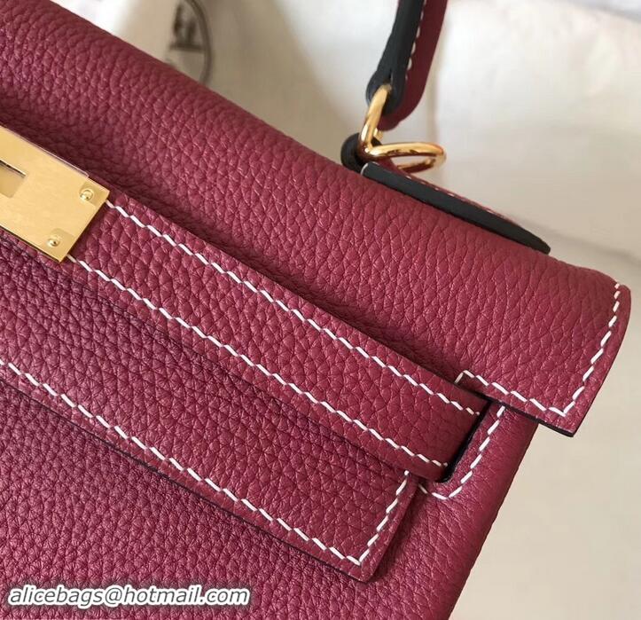 Elegant Hermes Kelly 28cm Bag In Original togo Leather With Gold/Sliver Hardware 600920 burgundy