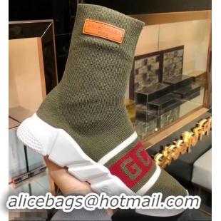 Luxury Balenciaga Knit Sock Speed Trainers Sneakers GCDS B92906 Army Green 2019