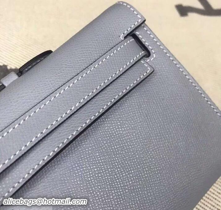 Trendy Design Hermes Kelly Cut Handmade Epsom Leather Clutch With Gold/Silver Hardware 600922 Blue