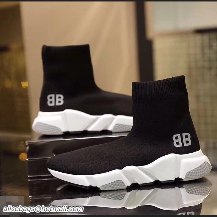 Top Quality Balenciaga Knit Sock Speed Trainers Sneakers BB B92916 Black/White 2019