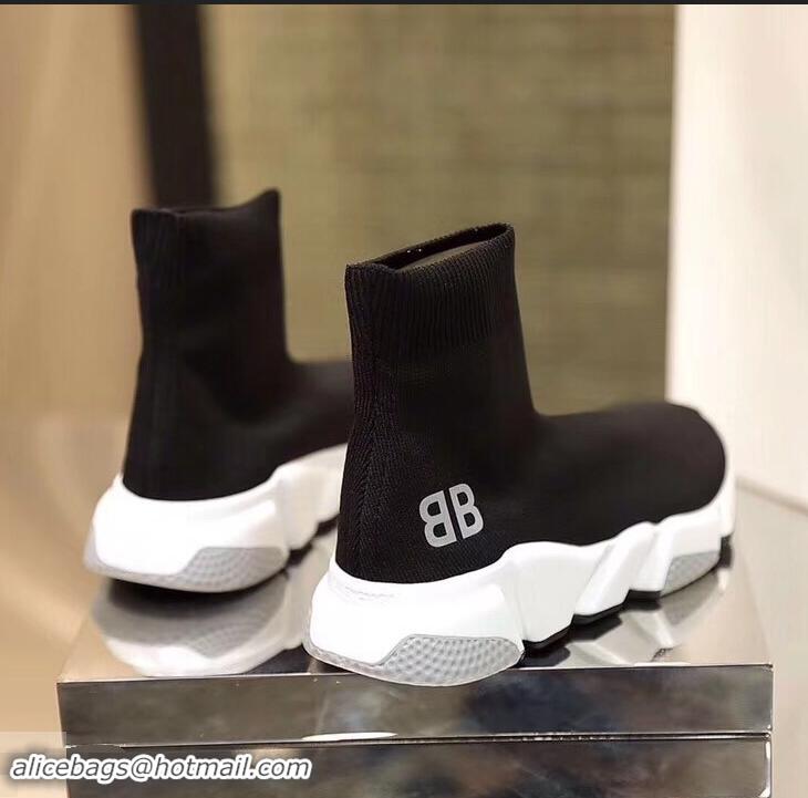 Top Quality Balenciaga Knit Sock Speed Trainers Sneakers BB B92916 Black/White 2019