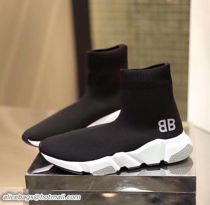 Top Quality Balenciaga Knit Sock Speed Trainers Sneakers BB B92916 Black/White 2019