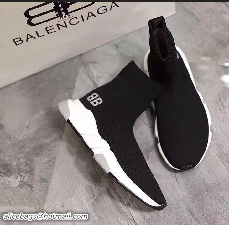 Top Quality Balenciaga Knit Sock Speed Trainers Sneakers BB B92916 Black/White 2019