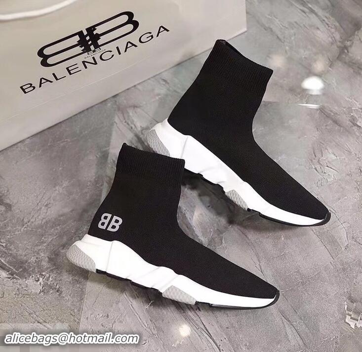 Top Quality Balenciaga Knit Sock Speed Trainers Sneakers BB B92916 Black/White 2019