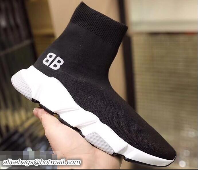 Top Quality Balenciaga Knit Sock Speed Trainers Sneakers BB B92916 Black/White 2019