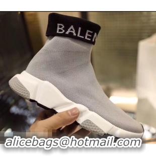 Buy Cheap Balenciaga Knit Sock Speed Trainers Sneakers Cuffed Logo B92918 Gray 2019