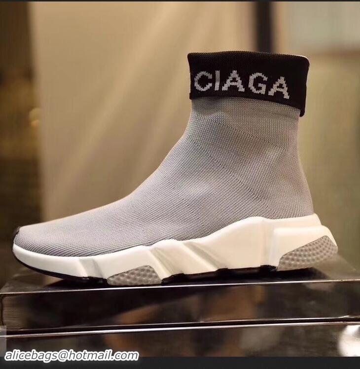 Buy Cheap Balenciaga Knit Sock Speed Trainers Sneakers Cuffed Logo B92918 Gray 2019