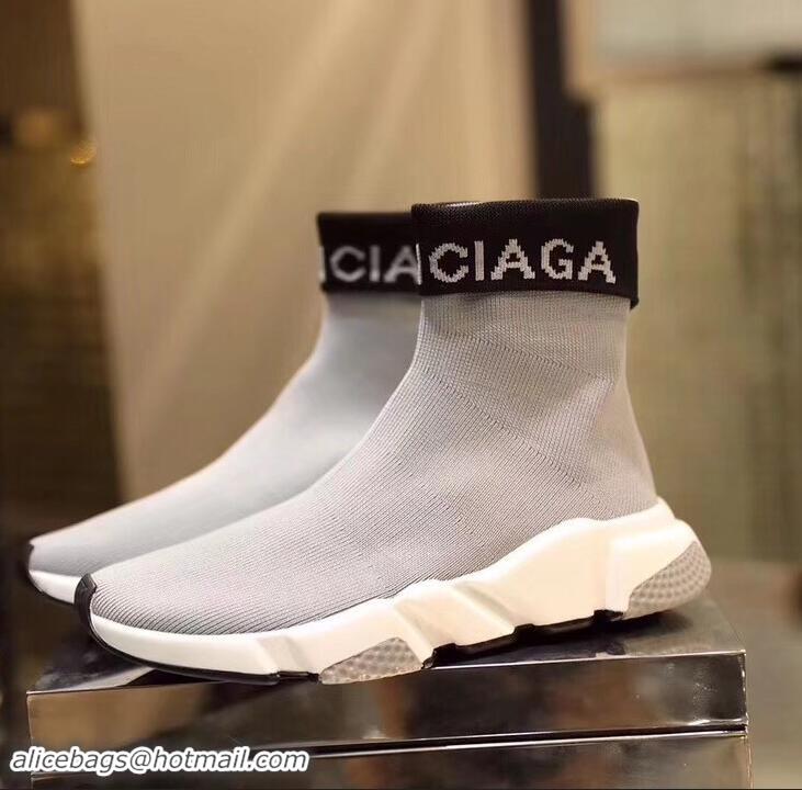 Buy Cheap Balenciaga Knit Sock Speed Trainers Sneakers Cuffed Logo B92918 Gray 2019