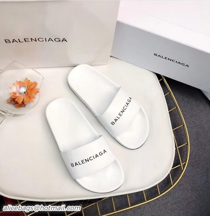 Hot Sale Balenciaga Slides Sandals Logo B93710 White