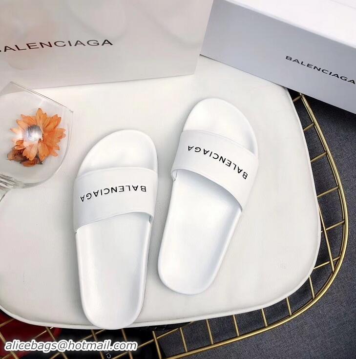 Hot Sale Balenciaga Slides Sandals Logo B93710 White