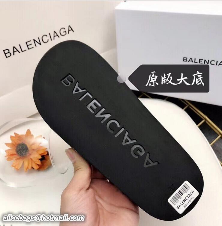 Shop Promotion Balenciaga Slides Sandals Political Campain Logo B93713 Black