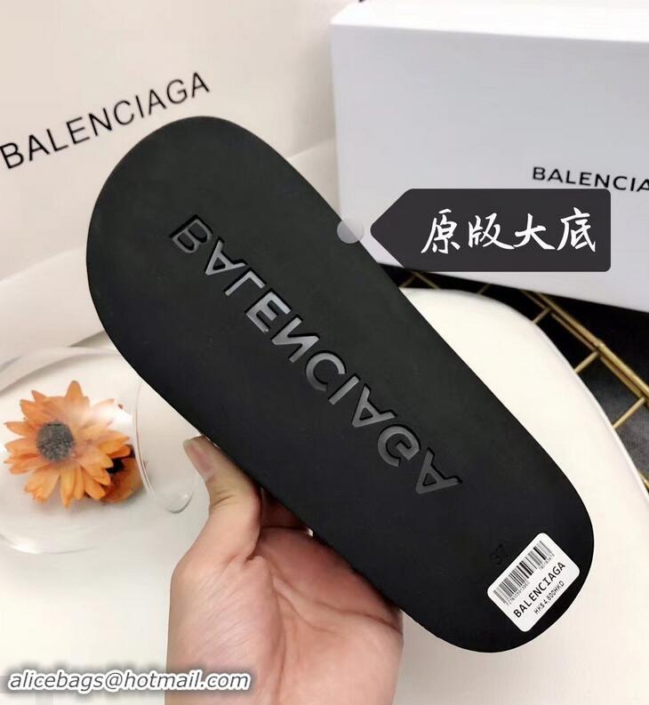 Low Cost Balenciaga Slides Sandals Logo Paris B93716 Black