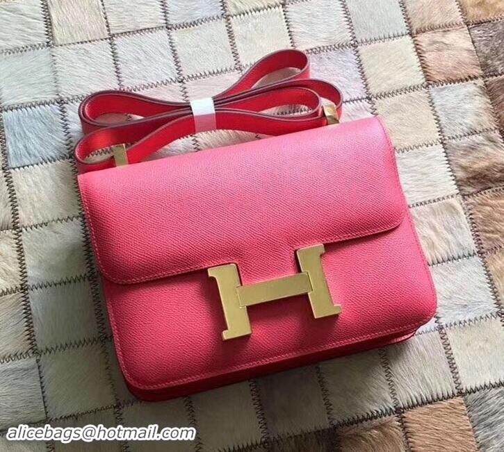 Sumptuous Hermes Constance 18/23 Bag in original Epsom Leather 600933 Bougainvillea