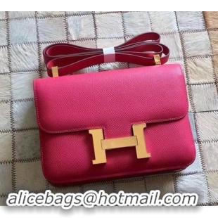 New Fashion Hermes Constance 18/23 Bag in original Epsom Leather 600933 Rose Tyrien