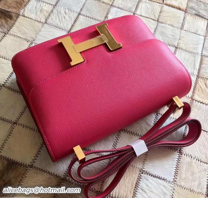 New Fashion Hermes Constance 18/23 Bag in original Epsom Leather 600933 Rose Tyrien