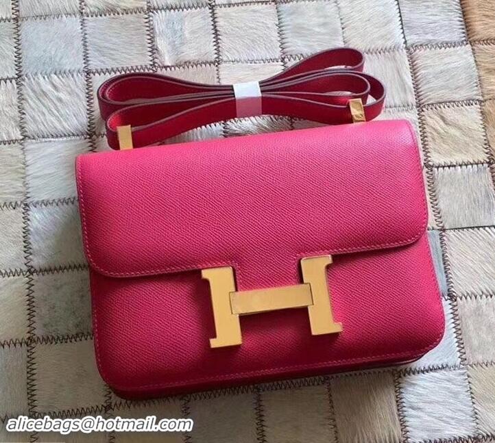 New Fashion Hermes Constance 18/23 Bag in original Epsom Leather 600933 Rose Tyrien