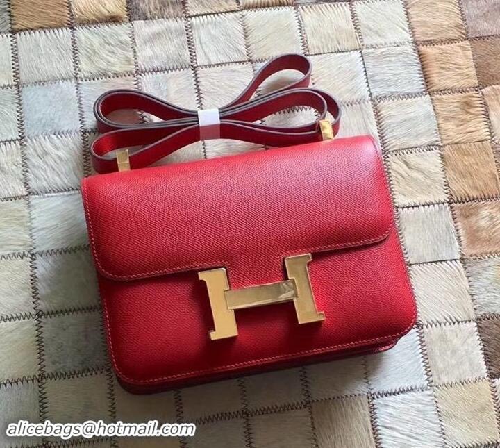 Perfect Hermes Constance 18/23 Bag in original Epsom Leather 600933 Red