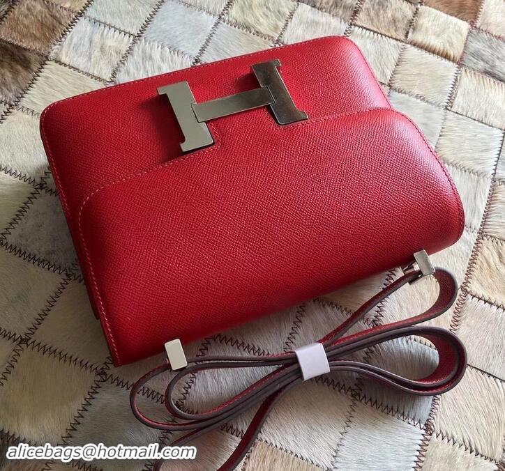 Perfect Hermes Constance 18/23 Bag in original Epsom Leather 600933 Red