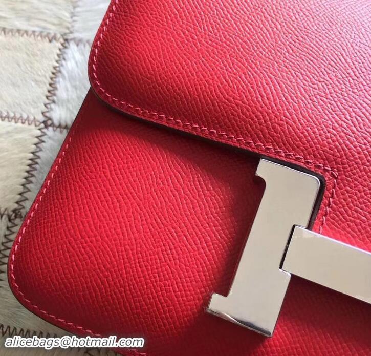 Perfect Hermes Constance 18/23 Bag in original Epsom Leather 600933 Red